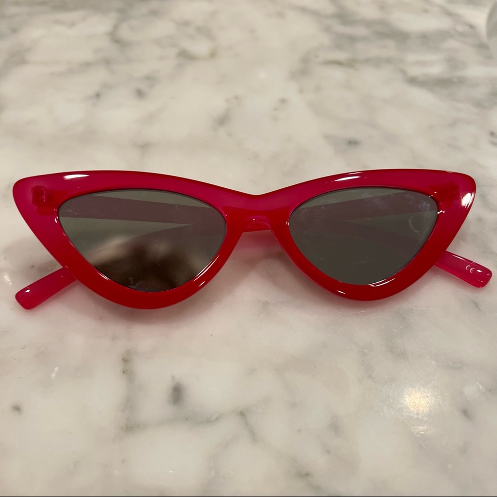Adam Selman x Le Specs cat eye red sunglasses